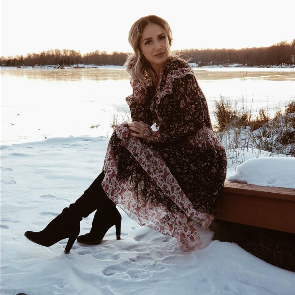 Brown and multi dress